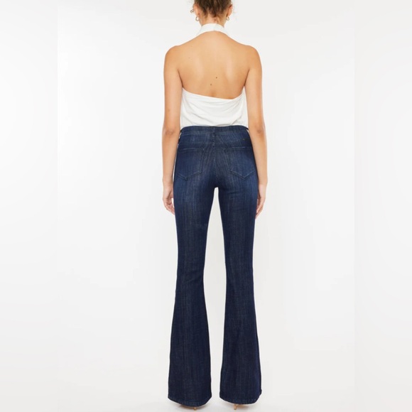 NWT KanCan Celestine Dark Wash Mid Rise Flare Jeans Boho Hippie Y2K Sz 31 Long - Picture 7 of 11